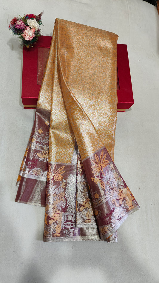 Semi Kanchi Tissue Sarees